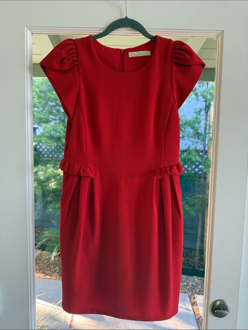 Alamode et Lulu Red Women's Cap-Sleeve Dress